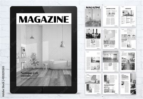 Design And Architecture Cultural Digital Magazine Layout Stock Template