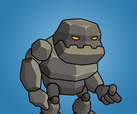 Artstation Tiny Rock Monster 2d Character Sprite Game Assets