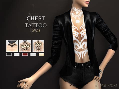 Chest Tattoo N01 By Pralinesims At TSR Sims 4 Updates