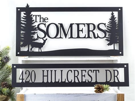 Interested in knowing when we have sales or discounts? Buy Hand Crafted Custom Family Name Address Metal Sign ...