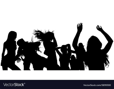 Dancing Crowd Silhouette Royalty Free Vector Image