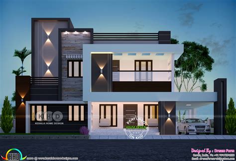 4 Bedroom Modern Flat Roof Home Plan 3810 Square Feet Kerala Home