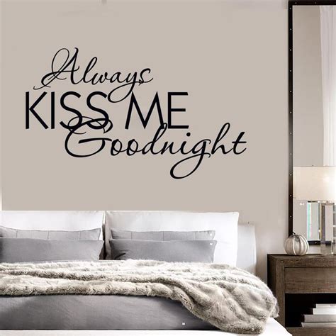 Vinyl Decal Quote Bedrooms Always Kiss Me Goodnight Wall Stickers Unique T Ig1315 Vinyl