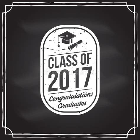 Vector Congratulations Graduates Class Of 2017 Badge Stock Vector