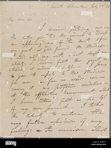 Letter From William Cabell Rives To John Payne Todd Stock Photo Alamy