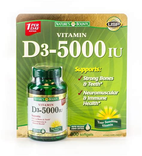 Natures Bounty Vitamin D3 5000 Iu Softgels 300 Ct