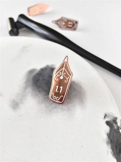 Calligraphy Nib Enamel Pin By Themoonlitpress On Etsy Enamel Pins