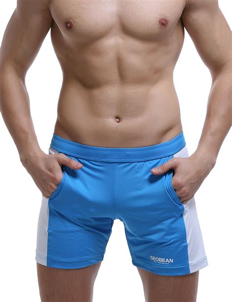 Seobean Men S Sports Gym Training Fitness Short Pants L