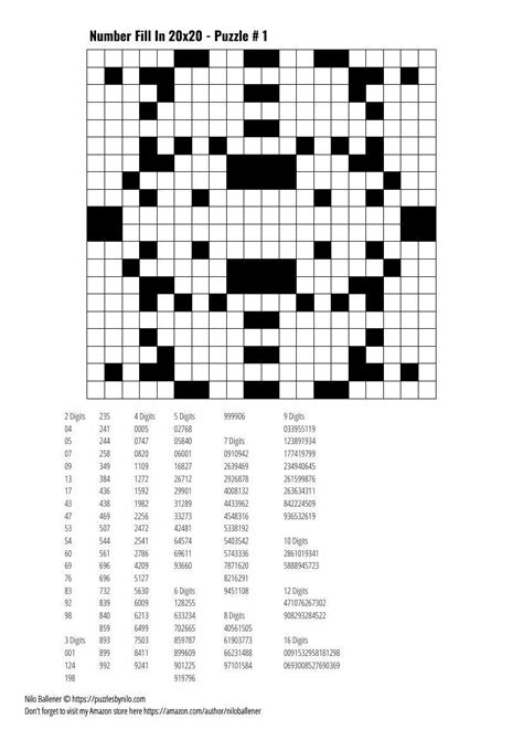 It is easy, just fill in the words and the clues and download the printable pdf. 100 Number Fill In Puzzles Volume 7 - PRINTABLE DOWNLOAD ...