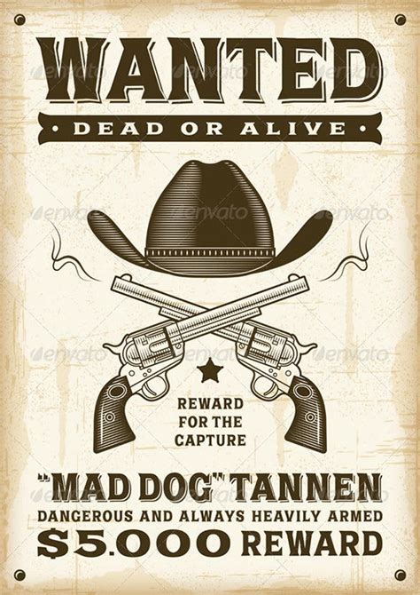 13 Western Wanted Poster Free Printable Word Pdf Psd Vector Eps
