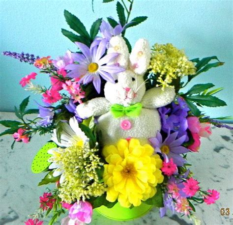 Easter Spring Silk Flower Arrangement With By Bountifulbouquets 3250