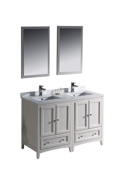 Find double sink bathroom vanity tops at lowe's today. 48 Inch Double Sink Bathroom Vanity in Antique White ...