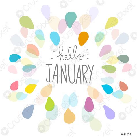 Hello January Word And Colorful Frame Vector Illustration, Stock Vector | Crushpixel