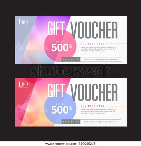 Vector Illustrationt Voucher Template Colorful Patterncute Stock