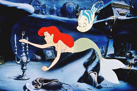 Walt Disney Production Cels Princess Ariel Flounder Walt Disney