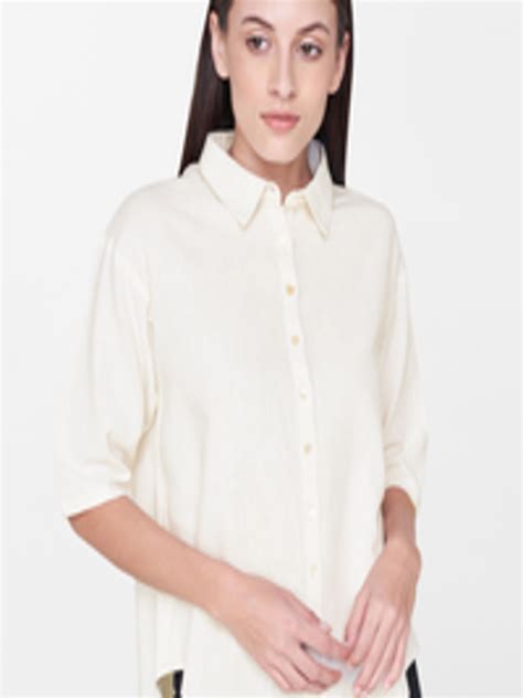 Buy And Women Off White Regular Fit Solid Casual Shirt Shirts For