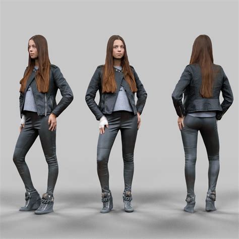 Leather Outfit Girl 3d Model Leather Outfit Girl Outfits 3d Model