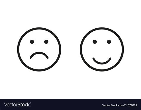 Sad And Happy Symbol Isolated Flat Icon For Wab Vector Image