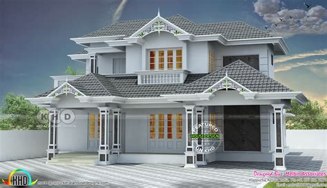 Sloping Roof Style Decorative 2600 Sq Ft Home Kerala Home Design And