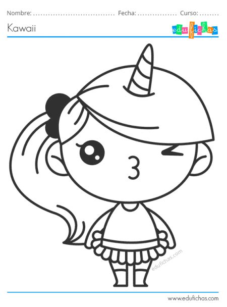 Dibujos Kawaii para Colorear. Descarga dibujos coloreables KAWAII