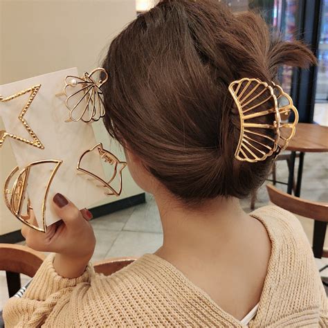 Korean Minimalist Hair Claw Clipwomen Retro Alloy Grab Duckbill Clip