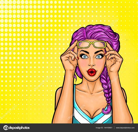 Vector Pop Art Illustration Of A Young Sexy Girl Does Not