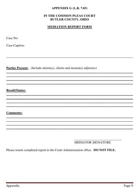 Mediation Report Form Download Printable Pdf Templateroller