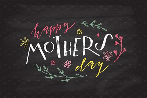 Happy Mothers Day Lettering Typogra By Truelettering On