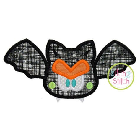 Bat Boy Applique Design For Machine Embroidery Shown With Our Etsy