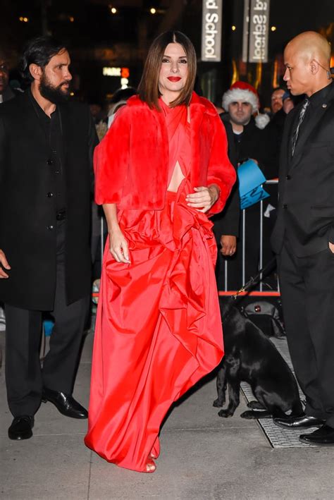 Sandra Bullock Red Dress At Bird Box Screening 2018 Popsugar Fashion Photo 24