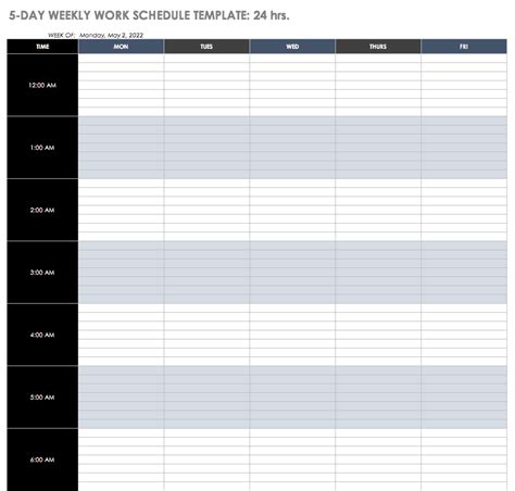 24/7, 8 hr shifts on weekdays. Free Work Schedule Templates for Word and Excel |Smartsheet