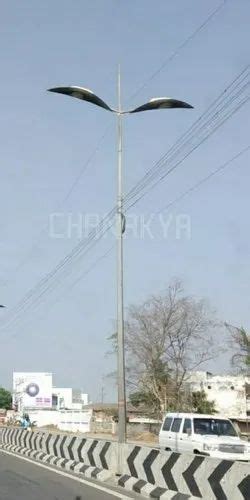 Mild Steel Cool White Dual Arm Octagonal Street Light Pole At Rs 2800