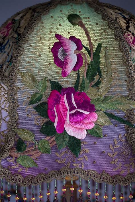 Nightshades Victorian Lampshade With Rose Embroidery Victorian