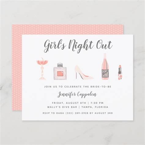 Girls Night Out Bachelorette Party Invitation Zazzle