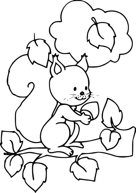 Coloriage Automne Ecureuil À Imprimer Pour Automne Coloriage pertaining