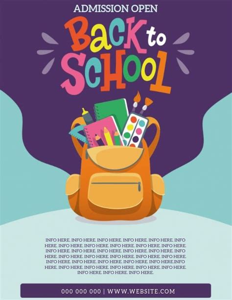 Back To School Flyer Template Back To School Fun Educational