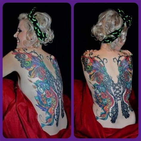 Back Tattoos With Lace And Flowers Full Back Tattoo