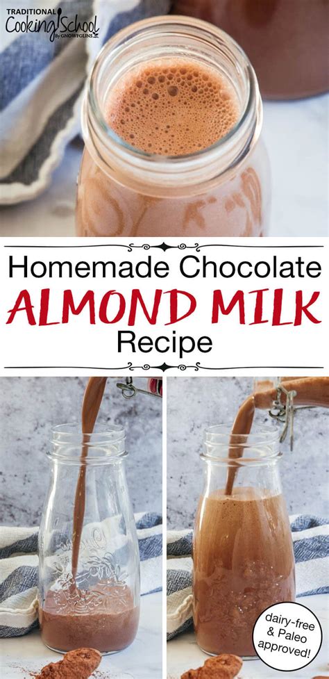 My mom doesn't cook much, but there was an era in our household when the only recipe she would make start by scaling back to about 1/3 cup chocolate soy milk to start. Homemade Chocolate Almond Milk Recipe (Dairy-Free)