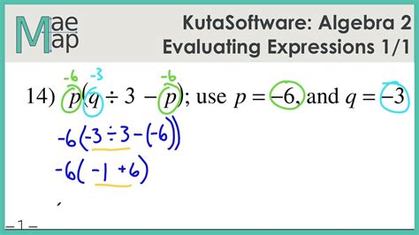 2019 kuta software llc algebra 2 answers. Kuta Software: Algebra 2- Evaluating Expressions - YouTube