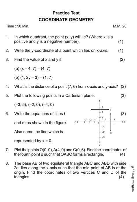 Class 9 Math Coordinate Geometry Notes Important Question And Practice Paper
