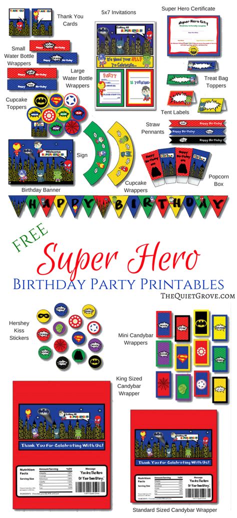 Free Super Hero Birthday Party Printables Superhero Birthday Party