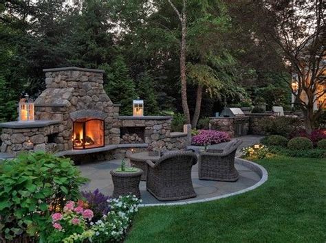 30 Pretty Seating Area Ideas With Outside Fireplace Outdoor