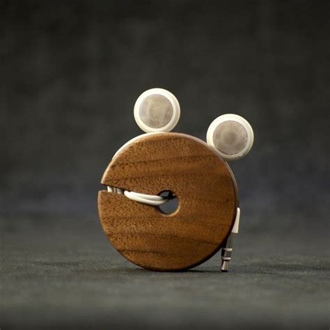 Wooden Earphone Holder Earbud Cord Organizer By Acousticdesign
