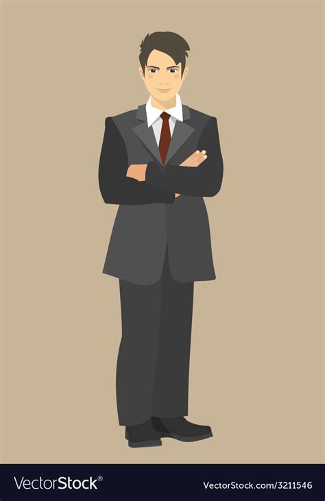 Young Businessman With Arms Crossed On His Chest Vector Image