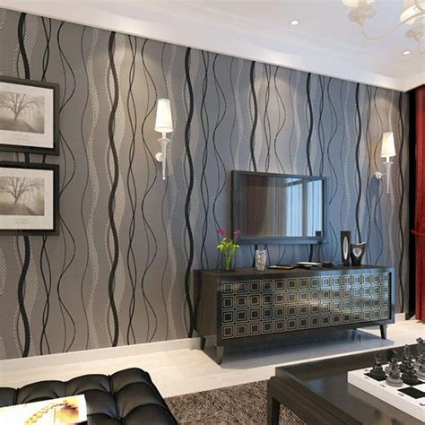 Black Living Room Wallpaper Details About Uk Strips Wallpaper Grey