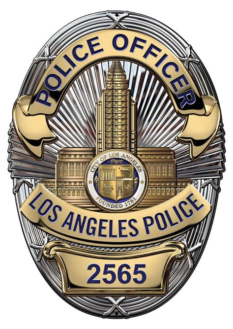 Los Angeles Police Officer Badge All Metal Sign With Your Badge Numb
