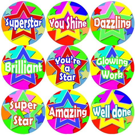 144 Superstar Themed Teacher Reward Stickers Large Sticker Stocker