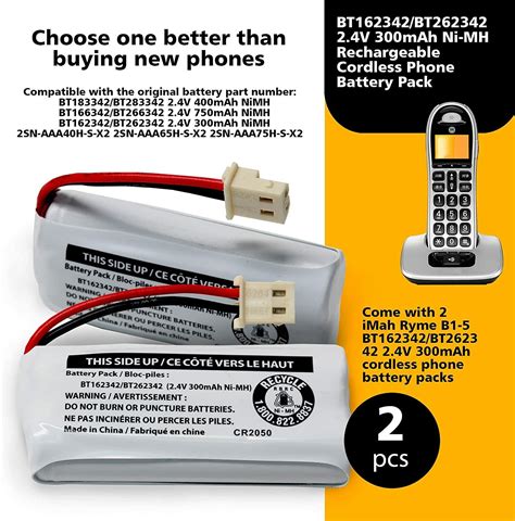 3 Pack Genuine Vtech Bt162342bt262342 24v 300mah Cordless Phone Battery Packs Ebay