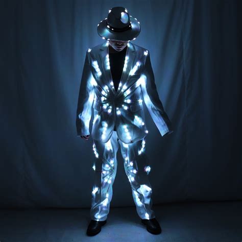 Full Color Led Suit Costumes Clothes Lights Luminous Stage Dance Performance Show Dress Growing