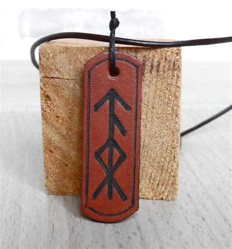 Runes Personalized Leather Pendant Text Necklace Name Letter Necklace